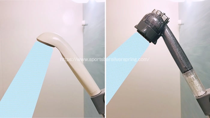 ミラブルキティと普通のシャワーの角度を比較