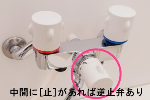 逆止弁つきの混合水詮
